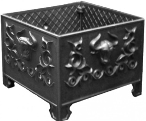 Мангал МКС-1 ЗЕМУН квадратный сборный RLK 518 (ПР: 355 х 355 х 270 мм) ЛИТКОМ