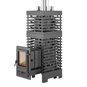 Печь-каменка чугунная ASTON 18 ШТОРМ ТУРЧБОПАР LONG с удлиненным топливным каналом (14 - 26 м.куб)