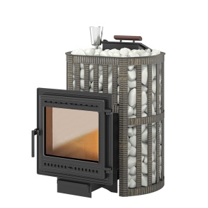 Печь-каменка  чугунная УРАГАН КОВКА 16 дверца 505 (8 - 18 м.куб) Печь-каменка  чугунная УРАГАН КОВКА 16 дверца 505 (8 - 18 м.куб)