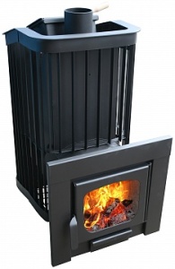 Печь-каменка ТЕРМА КАМЕНКА  МИНИ дверца ПАНОРАМА закрытая каменка (до 12 м.куб)