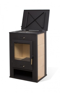 Печь-камин ОХТА с чугунной плитой (META-БЕЛ)