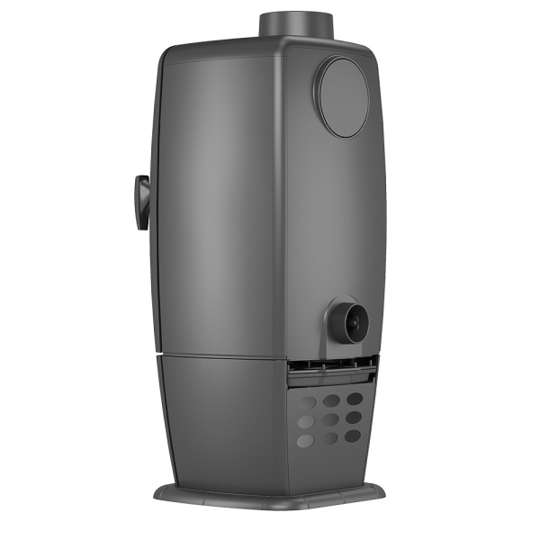 Печь-камин EVEREST S12 чугунная антрацит d = 150 мм (12 кВт)  (2)