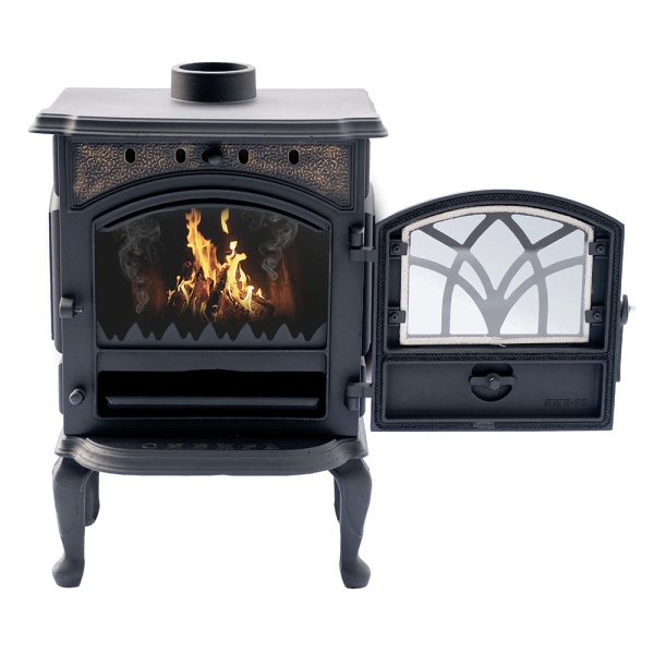 Печь-камин СИБИРЬ   7 чугунная с чугунной дверцей со стеклом Печь-камин СИБИРЬ   7 чугунная с чугунной дверцей со стеклом