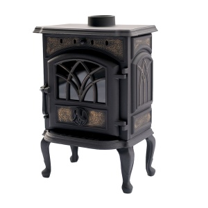 Печь-камин СИБИРЬ   7 чугунная с чугунной дверцей со стеклом Печь-камин СИБИРЬ   7 чугунная с чугунной дверцей со стеклом