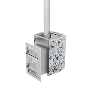 Печь-каменка нержавеющая ЧАРОДЕЙКА М дверца со стеклом СЕРПЕНТЕНИТ (10 - 20 м.куб)