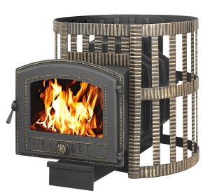 Печь-каменка  чугунная ЛЕГЕНДА КОВКА 22 дверца 224 (12 - 24 м.куб)