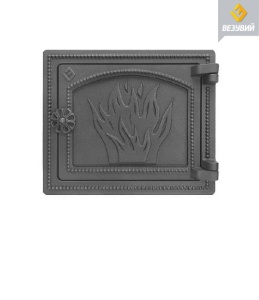 Дверца чугунная ВЕЗУВИЙ ДТ-3 крашеная АНТРАЦИТ  (посадочный размер 210 х 250 мм)