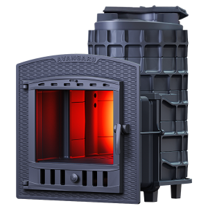 Печь-каменка чугунная АВАНГАРД ЗК 25П2  дверца ПАНОРАМА (25 м.куб)