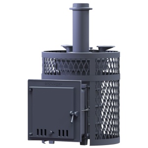 Печь-каменка чугунная ИСКАНДЕР-УРАГАН 18С-ЗК в сетке дверца глухая (18 м.куб) Печь-каменка чугунная ИСКАНДЕР-УРАГАН 18С-ЗК в сетке дверца глухая (18 м.куб)