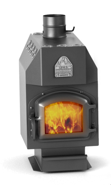 Котел отопительный  СТУДЕНТ  стальная дверь, стальной колосник, труба сверху  (5)