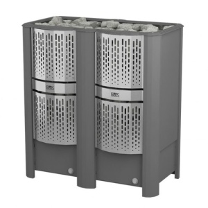 Электрокаменка GEOS- RAIN PRO 18 установка у стены в сауне (20-28 м.куб)