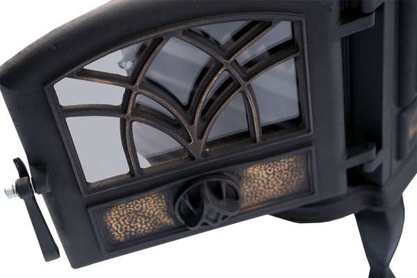 Печь-камин СИБИРЬ   7 чугунная с чугунной дверцей со стеклом Печь-камин СИБИРЬ   7 чугунная с чугунной дверцей со стеклом