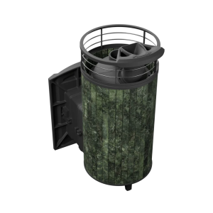 Печь-каменка чугунная АТМОСФЕРА XL дверца со стеклом в ламелях ЗМЕЕВИК NEW (18-26 м.куб)