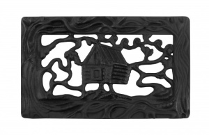 Решетка вентиляционная РВ-1  ИЗБУШКА НА КУРЬИХ НОЖКАХ камин. верх.краш. RLK 1417 (ПР:250х140) ЛИТКОМ