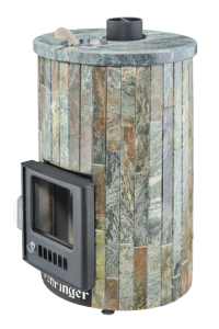 Печь-каменка УЮТ-25 ПФ дверца со стеклом в ламелях ЖАДЕИТ НАБОРНЫЙ (25 м.куб)