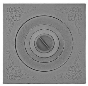 Плита П1-6 с одним отверстием для конфорок/под казан 8-20 л с рис.  (ПР: 600 х 600 х 16,5 мм) ЛИТКОМ