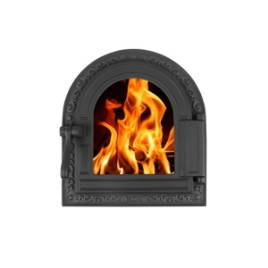 Дверца топочная ДТГ-10С  ОЧАГ герметичная со стеклом крашеная RLK 6210 (ПР: 250 x 290 мм) ЛИТКОМ