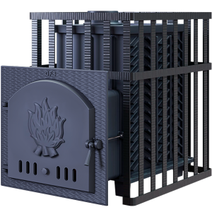 Печь-каменка чугунная GFS ЗК 40 в СЕТКЕ  дверца глухая (40 м.куб)