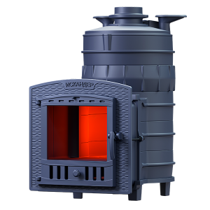 Печь-каменка чугунная ИСКАНДЕР ЗК 25П2 Pro дверца ПАНОРАМА (25 м.куб)  под облицовку