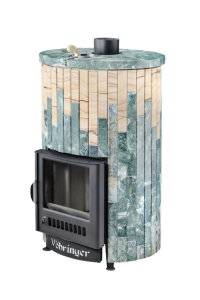 Печь-каменка УЮТ-18 ПФ дверца со стеклом в ламелях ЗМЕЕВИК + ОКАМЕНЕВШЕЕ ДЕРЕВО (18 м.куб)