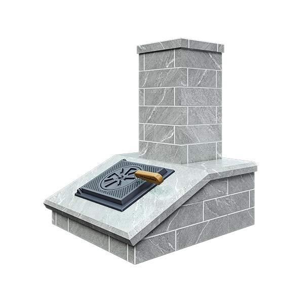 Облицовка на трубу для печей ГРОЗА 24  КЛАССИКА КИРПИЧ ТАЛЬКОХЛОРИТ (115*540)  (2 яруса) под шибер Облицовка на трубу для печей ГРОЗА 24  КЛАССИКА КИРПИЧ ТАЛЬКОХЛОРИТ (115*540)  (2 яруса) под шибер