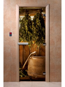 Дверь стеклянная ФОТОПЕЧАТЬ А098 800 х 2000 мм 3 петли,стекло 8 мм,кор ОЛЬХА,ручка-деревян,магнит DW