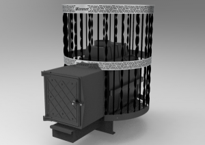 Печь-каменка  чугунная КЕННЕТ БАСТИОН 22  СЕТКА пруток дверца  чугунная (18 - 22 м.куб) Печь-каменка  чугунная КЕННЕТ БАСТИОН 22  СЕТКА пруток дверца  чугунная (18 - 22 м.куб)