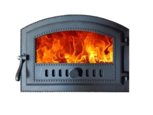 Дверца каминная ДКГ-10С КАРАВАЙ герметичная со стеклом крашеная RLK 6210 (ПР: 410 х 270 мм) ЛИТКОМ