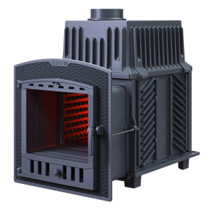 Печь-каменка чугунная ГРОМ 40П2  дверца ПАНОРАМА (40 м.куб)