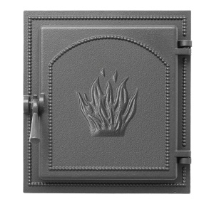 Дверца чугунная ВЕЗУВИЙ 271 крашеная АНТРАЦИТ  (посадочный размер 250 х 280 мм)