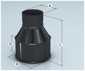 Оголовок d = 200/280 мм без зонта  AGNI  ЭМАЛИРОВАННЫЙ