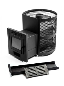 Печь-каменка КЕННЕТ Астерия 12 антрацит дверца со стеклом (10 - 12  м.куб)