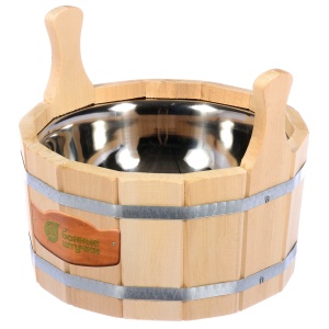 Шайка  6,5 л двуручная с нержавеющей вставкой ЛИПА Банные штучки