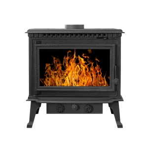 Печь-камин ЧУГУННАЯ ВЕЗУВИЙ RICH-15  антрацит 15 кВт (200 м.куб)